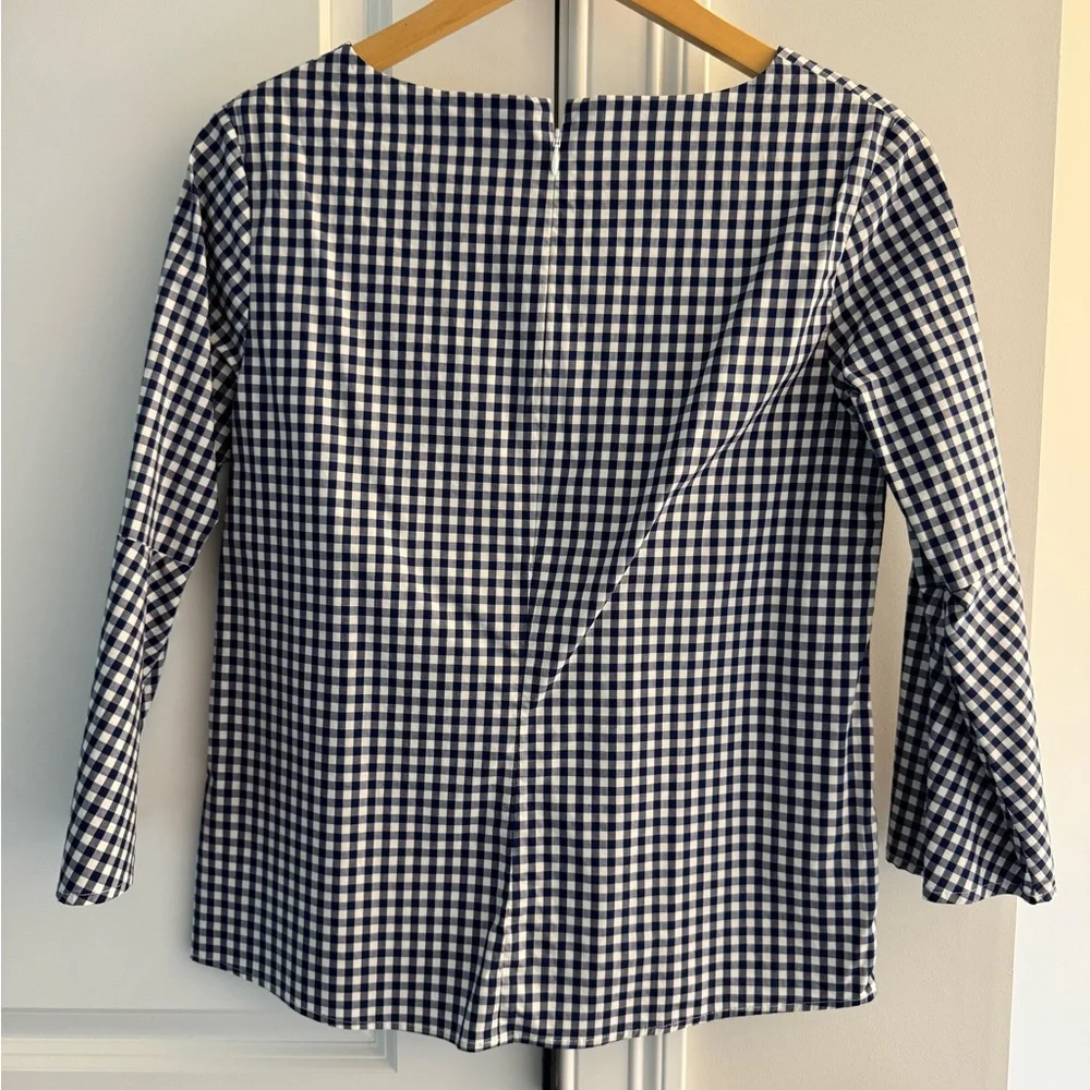 Blue and White Gingham Top by Baukjen UK, size 6. - Picture 2 of 5